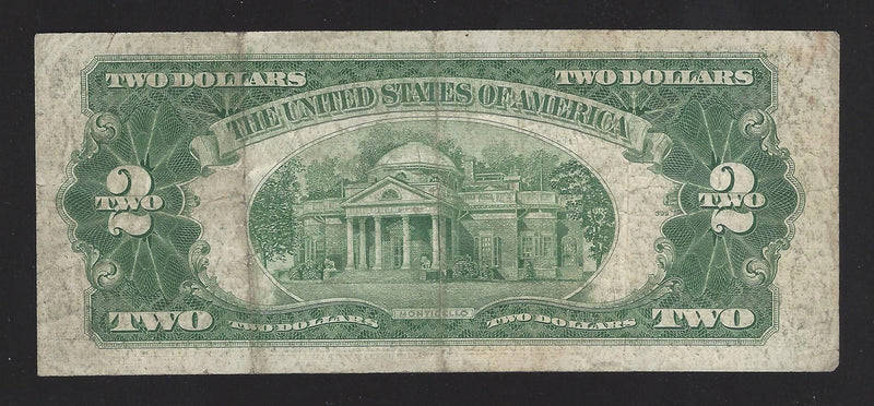 1953 USA $2 Two Dollar Bill Series (A) Red Seal Number A20461041A (VG-F)