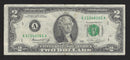1976 USA $2 Two Dollar Bill Series (A) Green Seal Number A21048265A (VF)