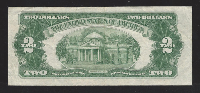 1953 USA $2 Two Dollar Bill Red Seal Number A33415979A (VF)