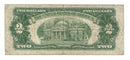 1953 USA $2 Two Dollar Bill Red Seal Number A33693034A (Fine)