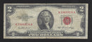 1953 USA $2 Two Dollar Bill Red Seal Number A33693034A (Fine)