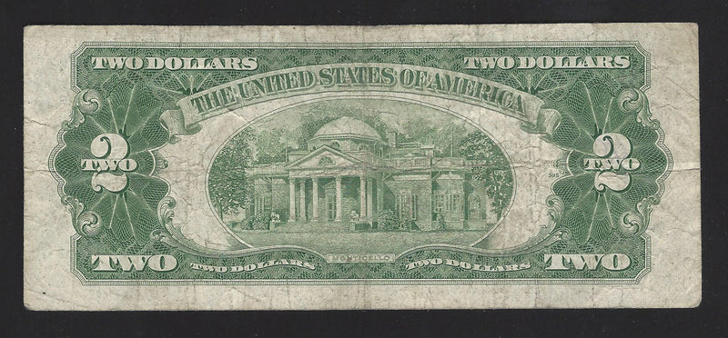 1953 USA $2 Two Dollar Bill Series (A) Red Seal Number A43473424A (VF)