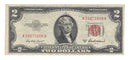 1953 A USA $2 Two Dollar Bill Red Seal Number A58871608A (VF)