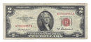 1953 A USA $2 Two Dollar Bill Red Seal Number A59038957A (F)