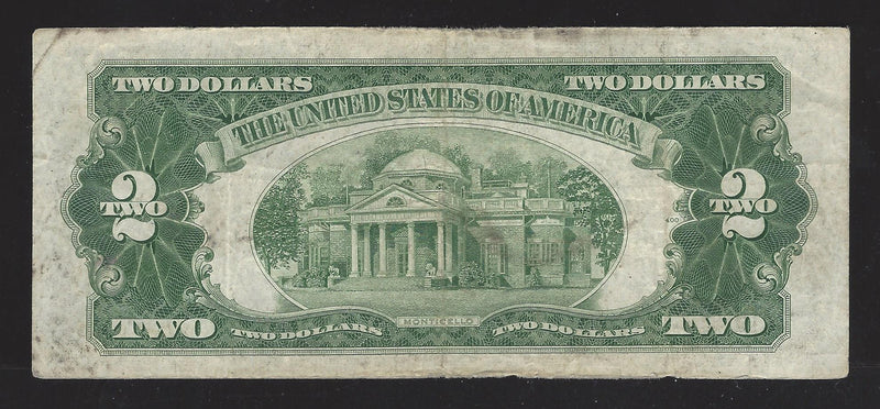 1953 A USA $2 Two Dollar Bill Red Seal Number A59038957A (F-VF)