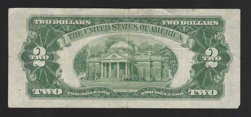 1953 A USA $2 Two Dollar Bill Red Seal Number A61807230A (VF)