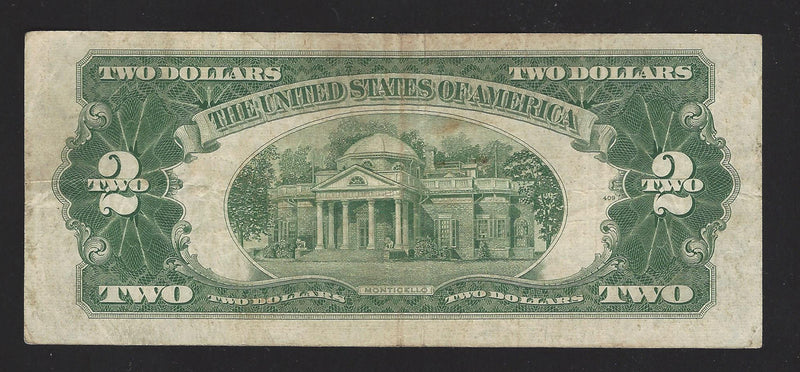 1953 A USA $2 Two Dollar Bill Series (A) Red Seal Number A62376141A (VF)