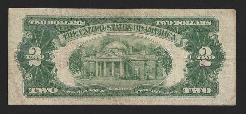 1953 A USA $2 Two Dollar Bill Series (A) Red Seal Number A62879168A (VG-F)