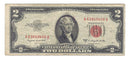 1953 B USA $2 Two Dollar Bill Red Seal Number A63849408A (F)
