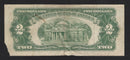 1953 B USA $2 Two Dollar Bill Series (A) Red Seal Number A69361805A (Fine) Damage