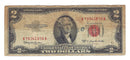 1953 C USA $2 Two Dollar Bill Red Seal Number A79341878A (VG)