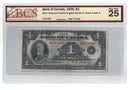 1935 Canada $1 Banknote Osborne-Towers Series A English Text BC-1 Certified BCS VF-25