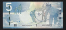 2009 $5 Bank Of Canada Note Jenkins-Carney AAG1436375 BC-67b (Gem/Unc)