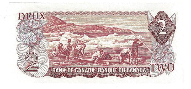 1974 $2 Banknote Lawson-Bouey, Prefix ABD,  BC-47a-i, Almost/Unc