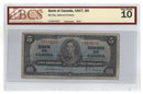 1937 Canada $5 Banknote osborne-Towers,C/A, BC-23a BCS VG-10
