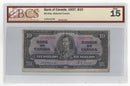 1937 Canada $10 Banknote Osborne-Towers,A/D, BC-24a Certified BCS F-15