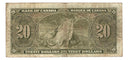 1937 Canada $20 Banknote Osborne-Towers A/E, BC-25a F/VF