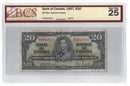 1937 Canada $20 Banknote Osborne-Towers A/E, BC-25a Certified  BCS VF-25