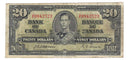 1937 Canada $20 Banknote Osborne-Towers A/E, BC-25a F/VF