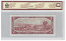 1954 Canada $2 Banknote Beattie-Rasminsky, A/G, BC-38b BCS Certified UNC 60 Original