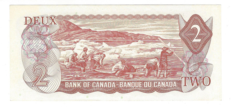 1974 $2 Banknote Crow-Bouey, Prefix AGT,  BC-47b, Almost/Unc