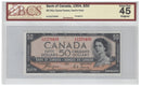 1954 Canada $50 Banknote Coyne-Towers,Devil's Face A/H, BC-34a BCS Certified (EF45 Original)