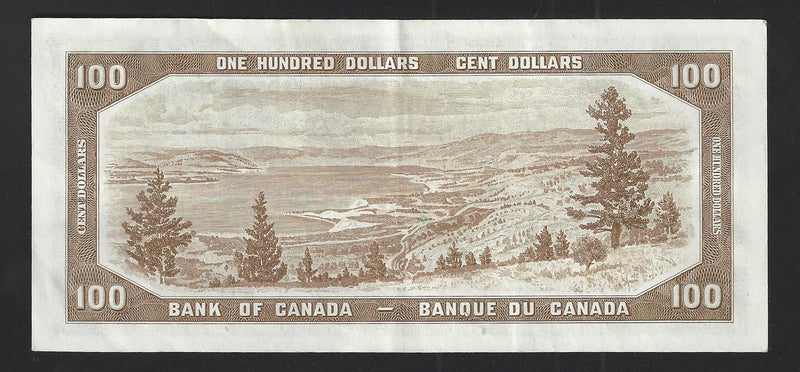 1954 $100 Bank of Canada Note Beattie-Coyne Prefix A/J3841356 BC-43a (EF)