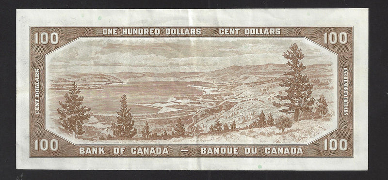 1954 $100 Bank of Canada Note Beattie-Coyne Prefix A/J7066593 BC-43a (EF)