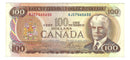 1975 Canada $100 Banknote Crow-Bouey AJC BC-52b (Circ.)