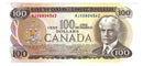 1975 Canada $100 Banknote Crow-Bouey Replacement AJX BC-52bA (UNC)