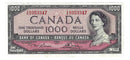 1954 Canada $1000 Banknote Lawson-Bouey, A/K, BC-44d, (Almost/UNC)