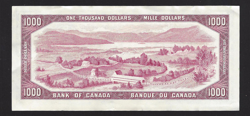 1954 $1000 Bank of Canada Note Lawson-Bouey Prefix A/K1053347 BC-44d (EF)