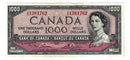 1954 Canada $1000 Banknote Lawson-Bouey, A/K, BC-44d, (Almost/UNC)
