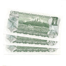 1973 Canada 3 Sequential $1 Banknote Crow-Bouey, ALZ, BC-46b (UNC)