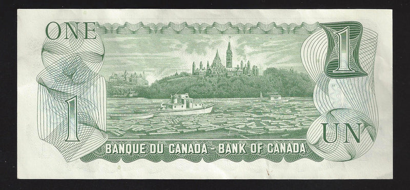 1973 $1 Bank of Canada Note Crow-Bouey (3 Letters) AMA3885702 BC-46b (Unc)