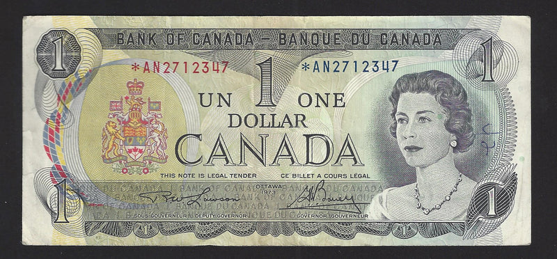 1973 $1 Replacement Bank of Canada Note Lawson-Bouey Prefix *AN2712347 (VF)