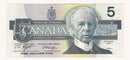 1986 Canada $5 Banknote Knight-Dodge ,ANR, BC-56e-i (Almost/UNC)