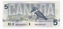 1986 Canada $5 Banknote Knight-Dodge ,ANR, BC-56e-i (Almost/UNC)