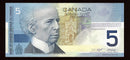 2001 $5 Bank Of Canada Note Knight-Dodge Prefix AOC5033561 BC-62a (Gem/Unc)