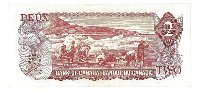 1974 $2 Banknote Crow-Bouey, Prefix ARB,  BC-47b, EF