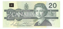 1991 Canada $20 Banknote Bonin-Thiessen, ASL, BC-58b-i UNC