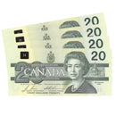 4 Sequential 1991 Canada $20 Banknote Bonin-Thiessen, ASW, BC-58b-i C/UNC
