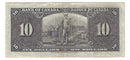1937 $10 Bank of Canada Note Coyne-Towers Prefix A/T8373605 BC-24c (F)