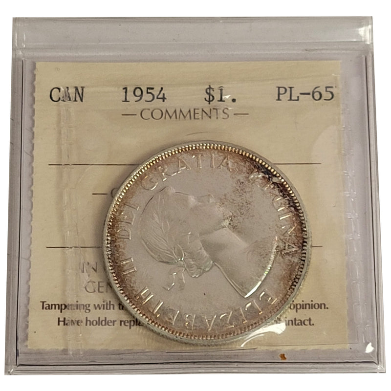 1954 FWL Canada Silver $1 Dollar ICCS PL-65