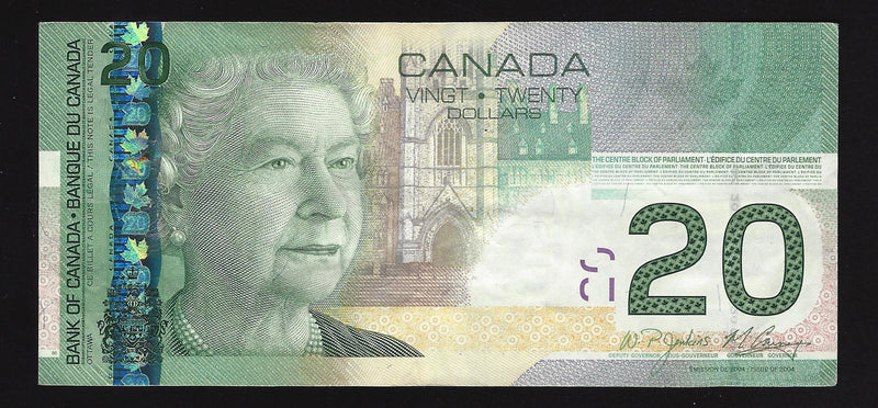 2010 $20 Bank of Canada Rotator Note  Jenkins-Carney AUC4669994 BC-66a-N9 (EF)