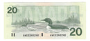 1991 Canada $20 Banknote Knight-Thiessen, AWC, BC-58c (C/UNC)