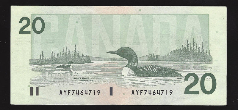 1991 $20 Bank of Canada Note Knight-Dodge AYF7464719 BC-58d-i (Unc)