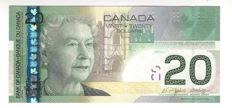 2004 Canada $20 Banknote Jenkins-Dodge, AYZ, BC-64a C/UNC