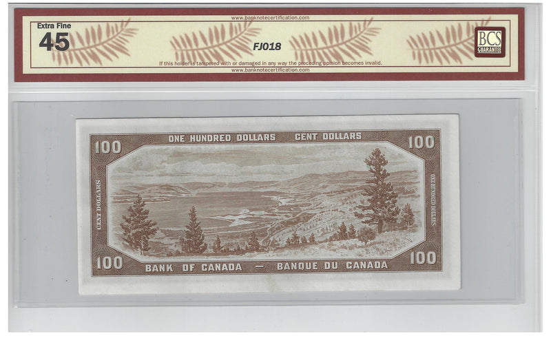 1954 $100 Banknote Beattie-Coyne, AJ, BC-43a BCS Certified Extra Fine 45
