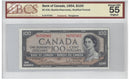 1954 $100 Banknote Beattie-Rasminsky, BJ, BC-43b BCS Certified Almost UNC 55 Original